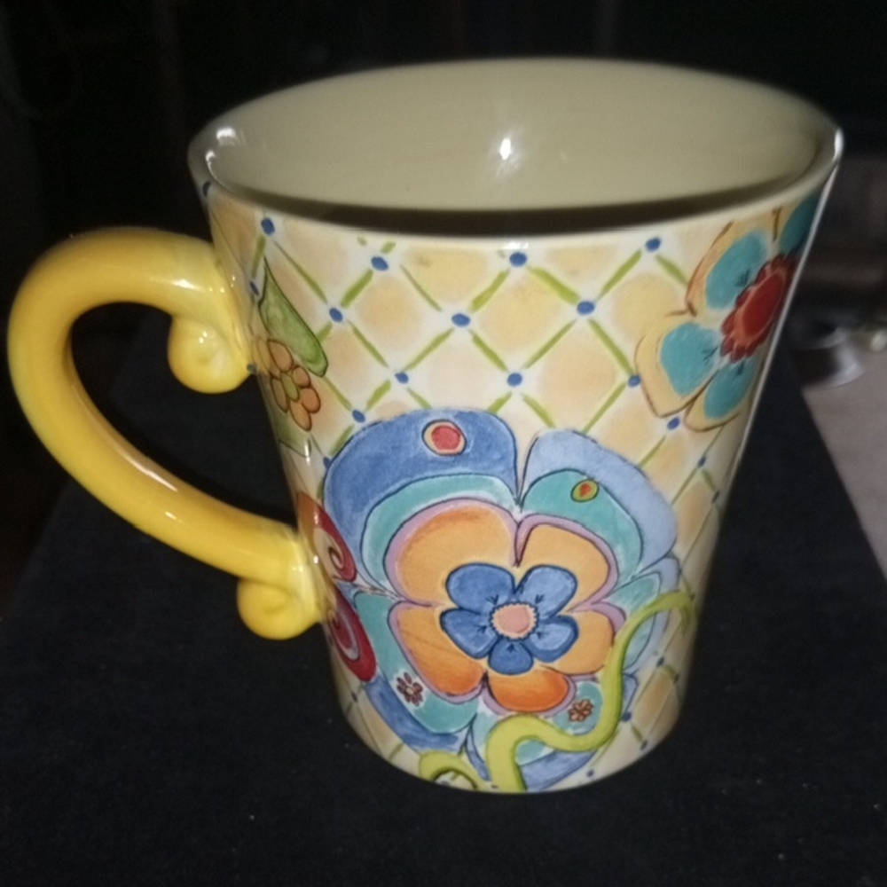 Pfaltzgraff Yellow Floral Ceramic Mug Merisella